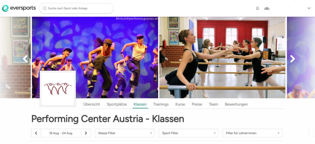 Startseite PCA Eversports